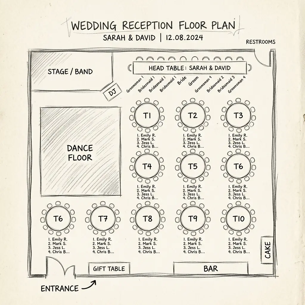 Wedding Table Place Cards — Folded Tent Name Card Maker